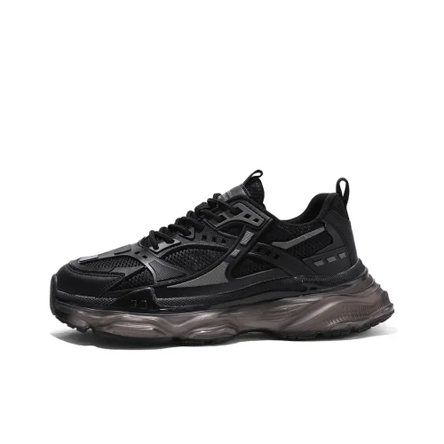 DM Black Warrior Men's Platform Work Commute Teenagers Sports Trendy Shoes Low Top Chunky Sneakers Men's Box Included