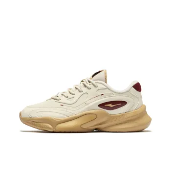 Erke Xiaoguang Cushioned Wear Resistant Warm Low Top Casual Shoes Men's Warm Linen Bordeaux Red
