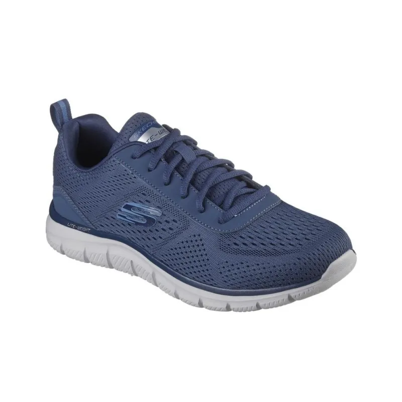 Skechers Skechers Track Breathable And Wear resistant Low Top Casual Shoes Men's Blue-2
