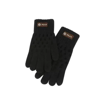 PEAK Acrylic Knit Gloves Unisex Black Red
