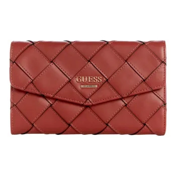 GUESS Artificial Leather Clutches Wallets Women's Red