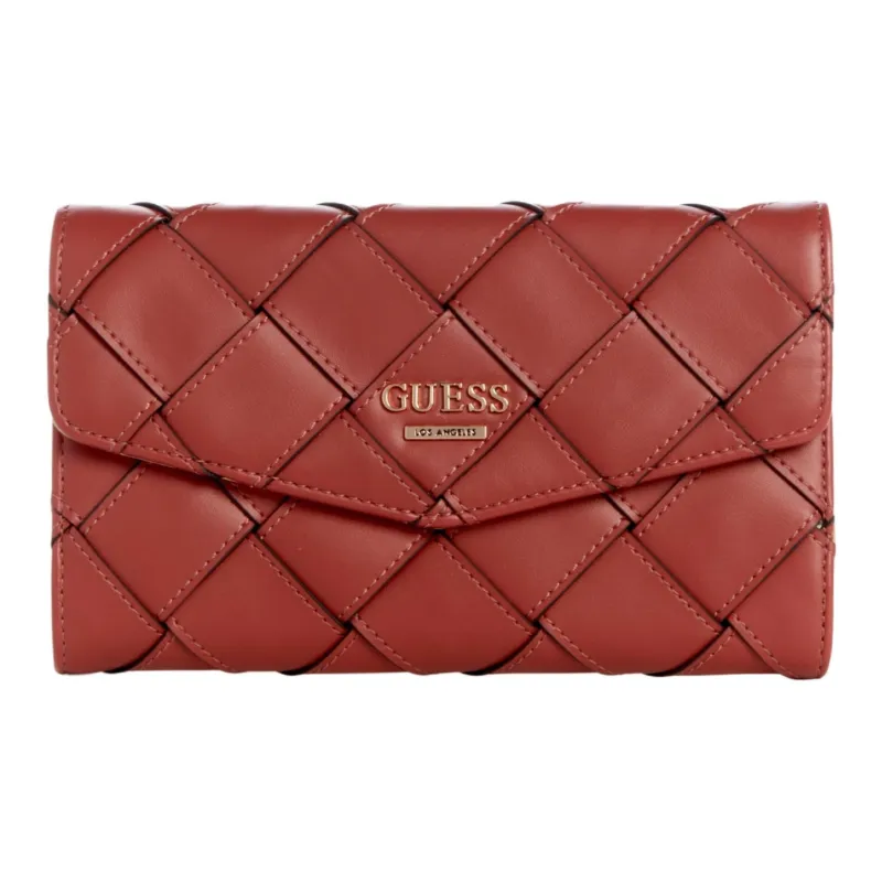 GUESS Artificial Leather Clutches Wallets Women's Red-0