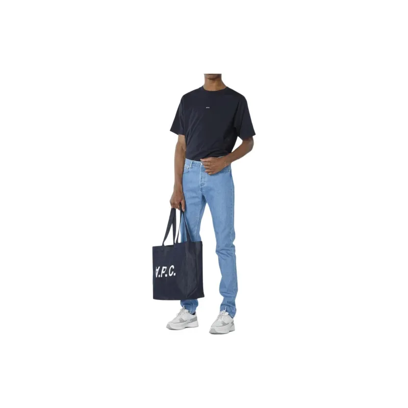 Y 3 Cotton With Polyurethane Tote Bag, Shopping Bag, Handbag Unisex Indigo-3