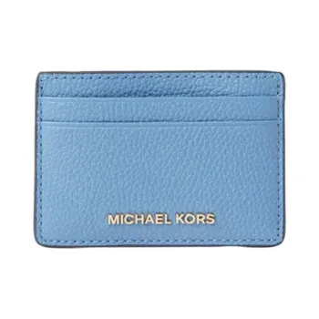 MICHAEL KORS Jet Set Cow Leather Card Holder Women's Blue