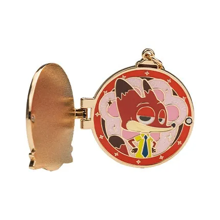 POP MART Zootopia Double Layer Metal Badge Photo Frame Pendant Blind Box Products Single Mystery Box/Full Box 4 Pcs-1