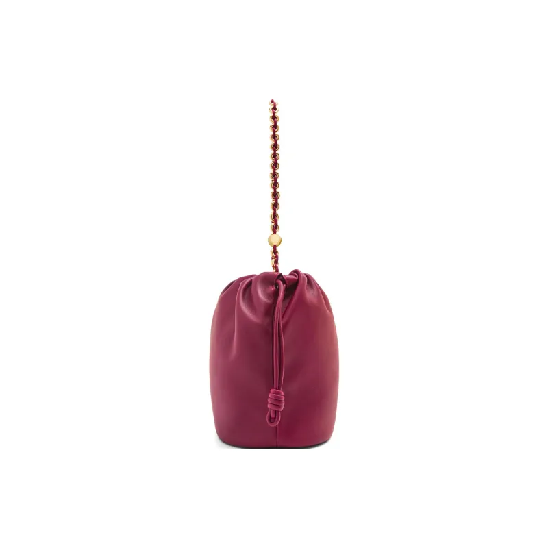 LOEWE Flamenco Soft Nappa Lambskin Bucket Bag Handbag Shoulder Bag Crossbody Bag Women's Deep Red-5