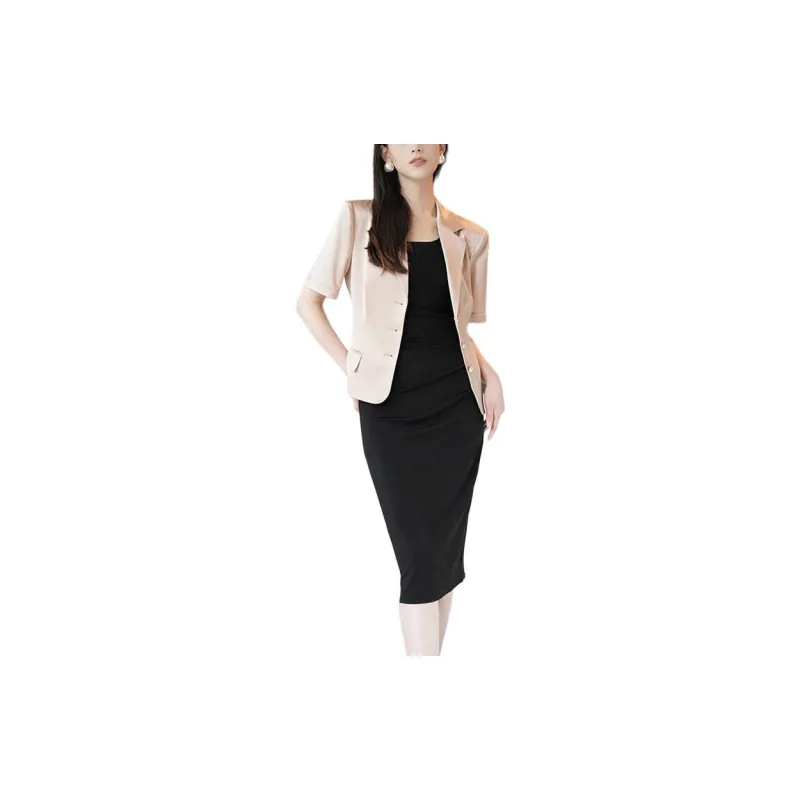 BESIONIA SS24 Business Suit Coat Women's Champagne-1