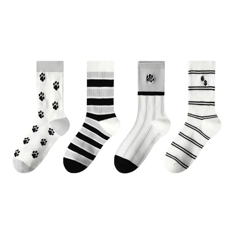 MIIOW Mid Calf Socks Women's 4 Pack-0