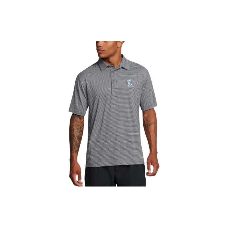 Under Armour Collegiate UA Tee To Green Stripe Polo Shirt Men's Gray-2