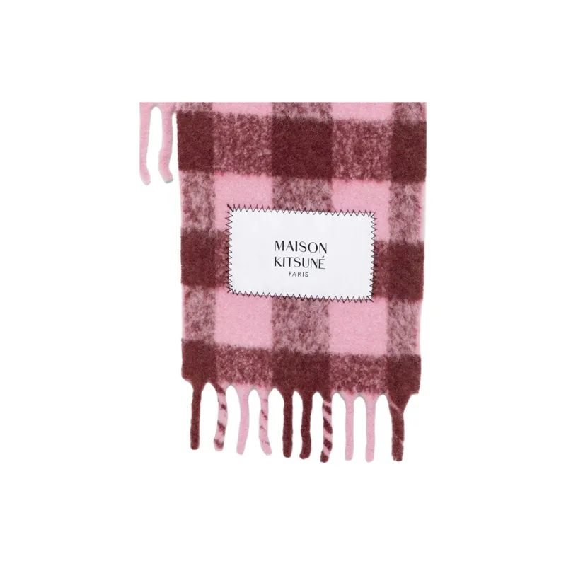 Maison Kitsune Check Brushed Scarf-2
