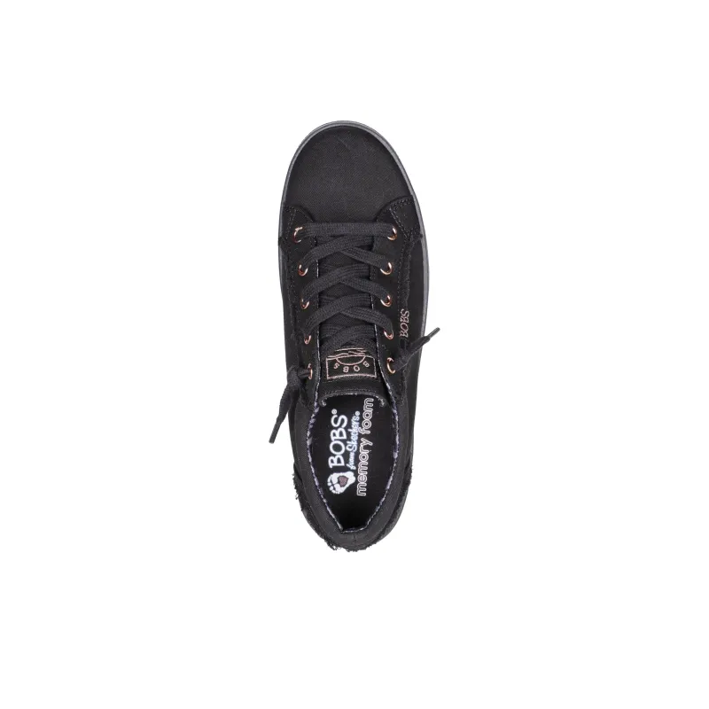 Skechers BOBS B EXTRA CUTE Anti-Slip Wear-Resistant Low-Top Canvas Shoes Women's Black-3