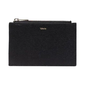 Valextra Leather Card Holder, Coin Purse Men's Black