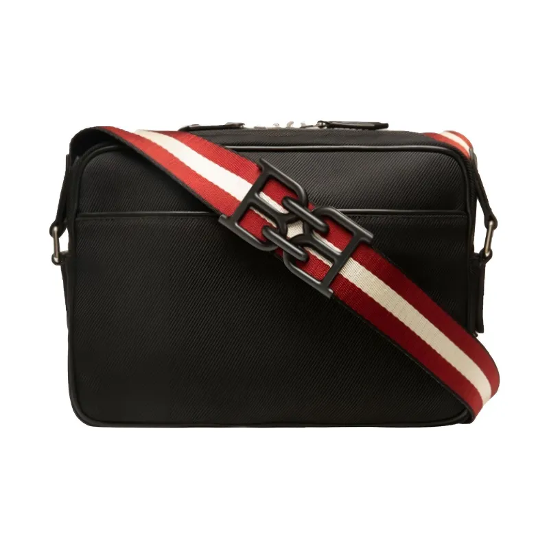 BALLY CADRAN Textile Cow Leather Briefcases Shoulder Bag Crossbody Bag Men's Black-2