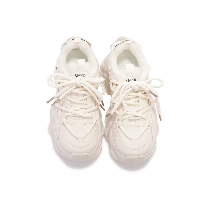 SNXR Anti-Slip Wear-Resistant Waterproof And Breathable Low-Top Chunky Sneakers Women's Beige-95