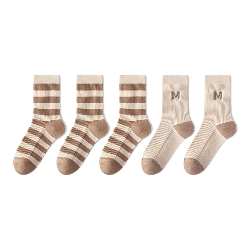 Lan Miao Mid Calf Socks Women's 5 Pack-3