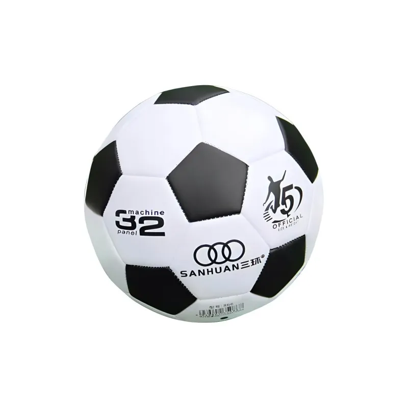 THREEHUAN Size 5 Soccer PVC Seamless Thermal bonding Unisex Black White-2