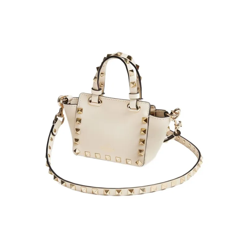 Valentino Rockstud Calfskin Shoulder Bag Crossbody Bag Handbag Extra Mini Women's Light Ivory-3