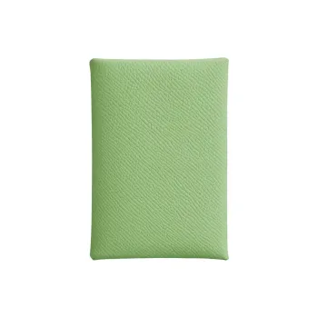 HERMES Calvi Epsom Calfskin Card Holder Mini Women's 3I VertCriquet Avocado Green/Cricket Green