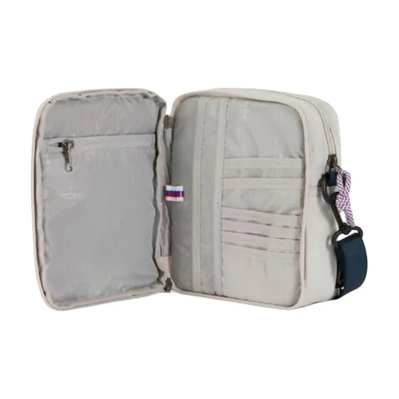 AMERICAN TOURISTER Polyester Shoulder Bag, Crossbody Bag Unisex Silver Gray & Yellow-5