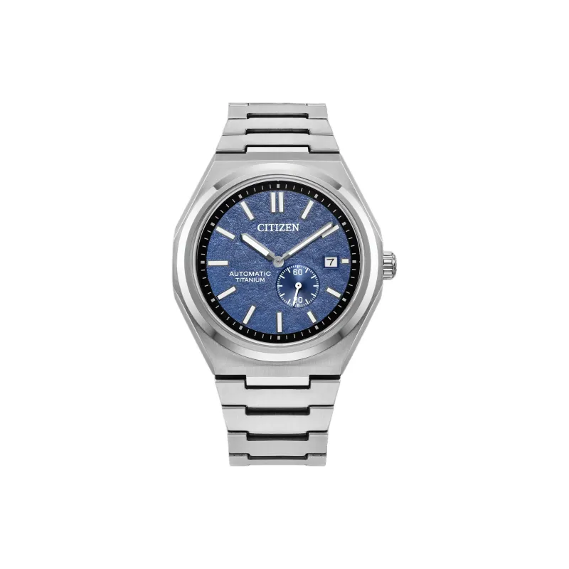 CITIZEN Automatic Mechanical Movement Super Titanium Strap Watch Men's Watch Blue Dial-0