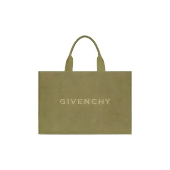 Givenchy Washed Cotton Canvas Tote Bag Shopping Bag Handbag Men's Khaki
