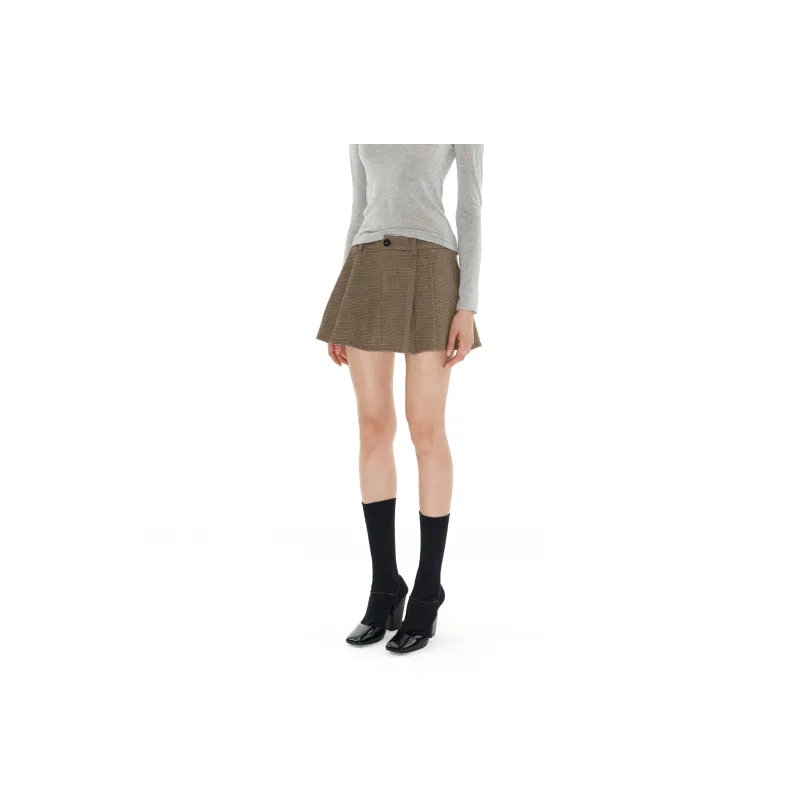 NUTH Casual Short Skirts Women's Coffee Brown-2