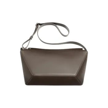 ZARA Cow Leather Crossbody Bag Large Size Men's Brown