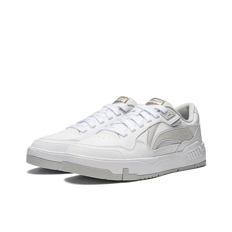 LiNing Common 80s Anti Slip Wear Resistant Low Top Skateboard Shoes Men's White-2