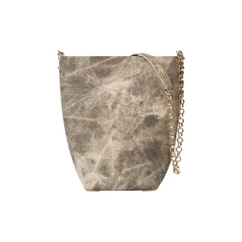 WANACCESSORY PU Bucket Bags Shoulder Bags Medium Size Unisex Sand Dune/Light Denim Blue