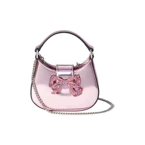Self-portrait Nappa Cowhide Shoulder Bag Crossbody Bag Handbag Micro Women's Light Pinkish-Purple