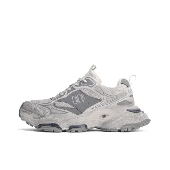 GLO BULL Height Increasing Wear Resistant Breathable Slip Resistant Low Top Chunky Sneakers Unisex Beige Gray