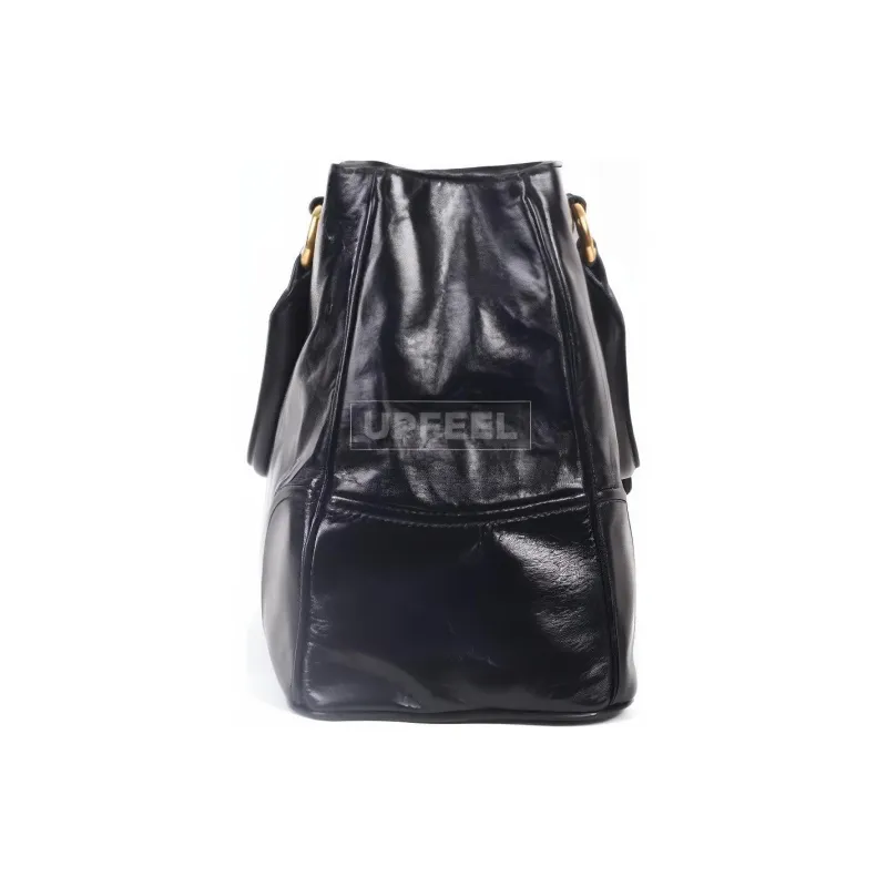 PRADA Calfskin Tote Bag Shopping Bag Shoulder Bag Crossbody Bag Handbag Women's Black-2