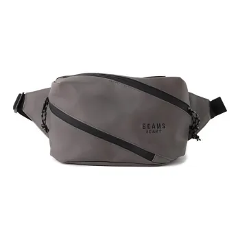 Beams Synthetic Leather Bonded Polyester Fanny Pack Mini Men's Gray