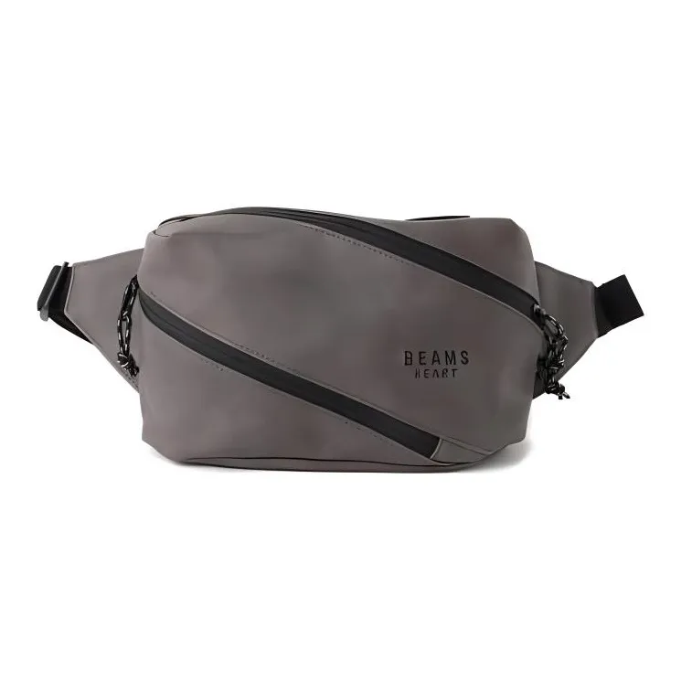 Beams Synthetic Leather Bonded Polyester Fanny Pack Mini Men's Gray-0