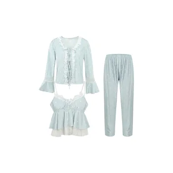 Flow Yarn Pajama Set Women's Light Blue