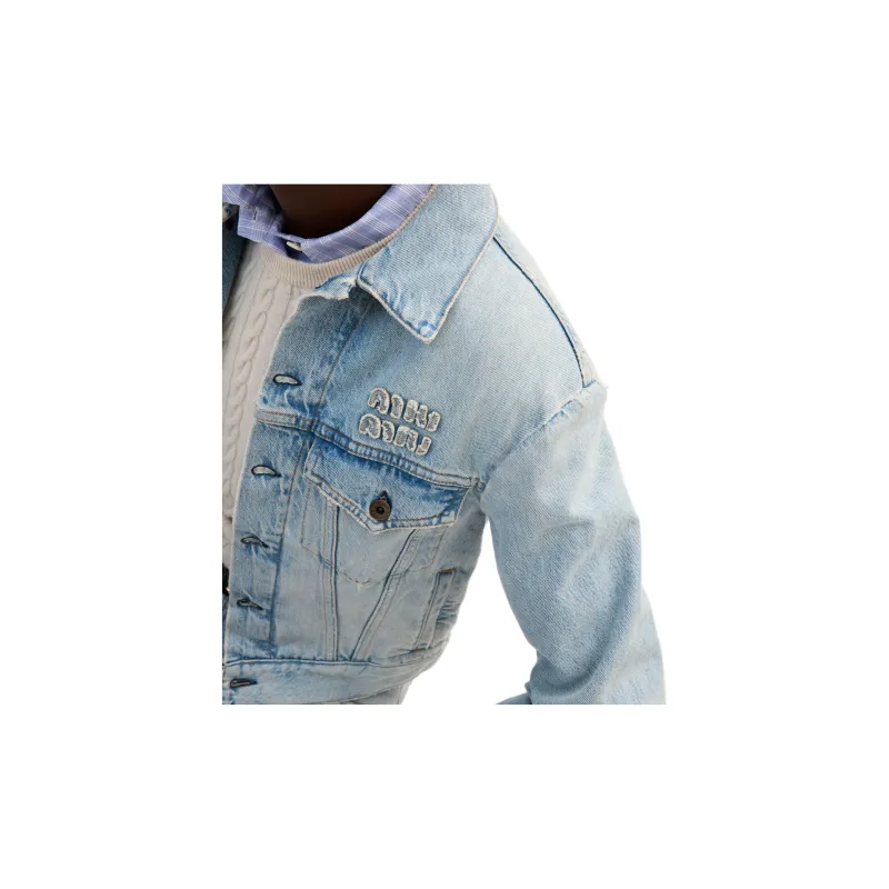 MIU MIU Button Up Denim Jacket-4