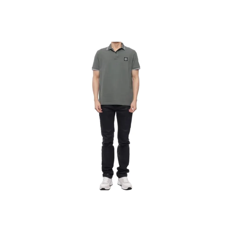 STONE ISLAND Compass motif Cotton Polo Shirt-2
