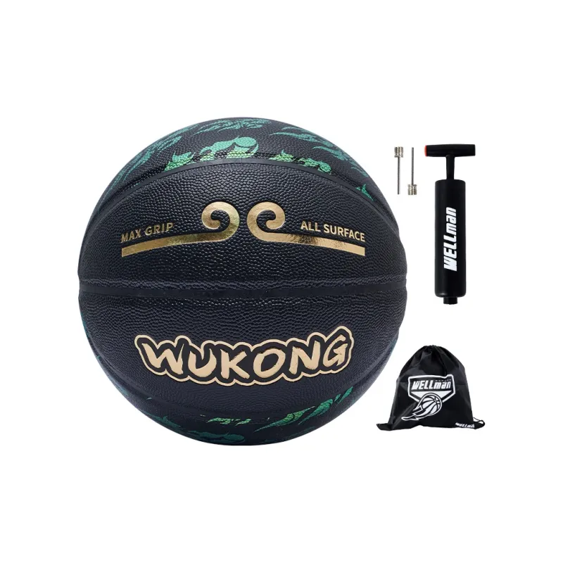 WELLman PU Basketball Black Gold Size 7 Training Unisex-1