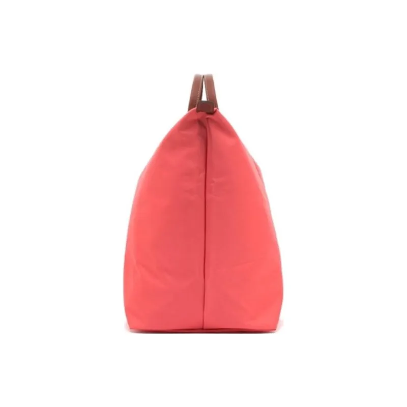 LONGCHAMP Le Pliage Cow Leather Trim Travel Bag Portable Luggage Bag Medium Size Women's Pink-2