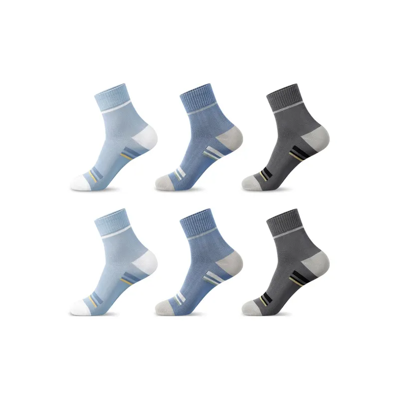 H YXIANG Mid Calf Socks Men's 6 Pack-5