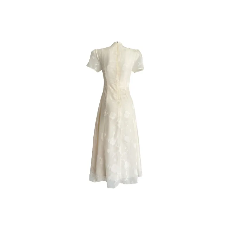 Pa33word Short Sleeved Dress Women's Beige Apricot-33