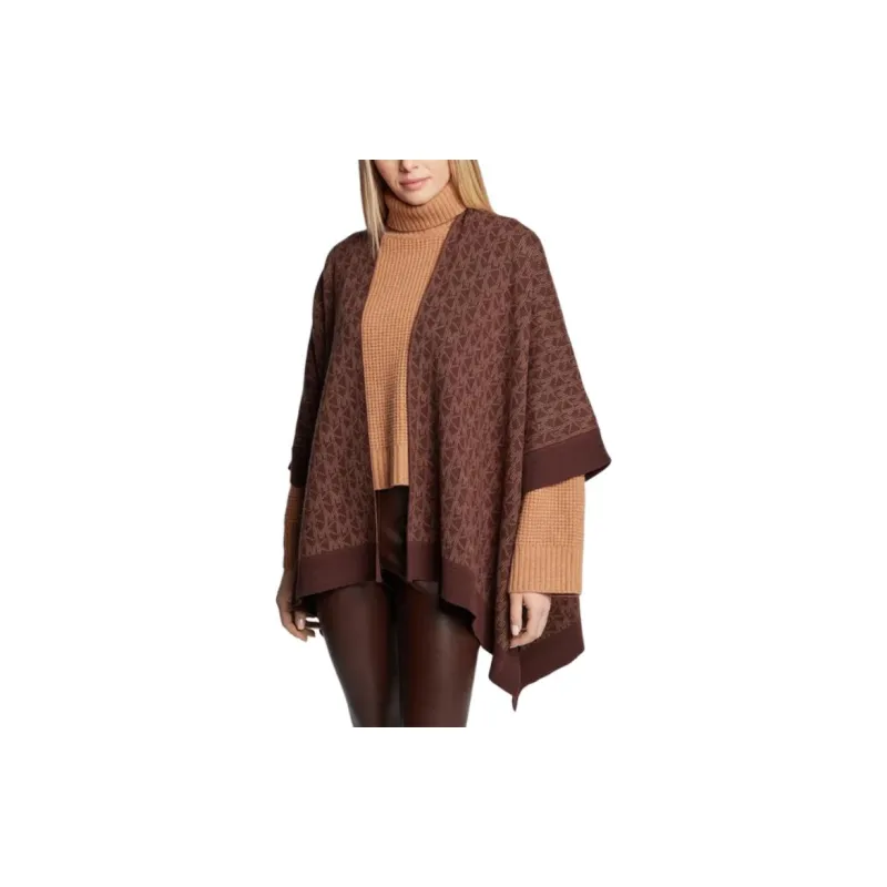 MICHAEL MICHAEL KORS Michael Kors Logo Jacquard Knit Poncho-2
