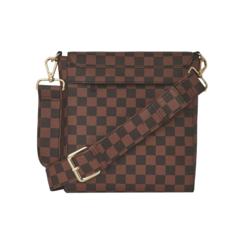 SPRAYGROUND Artificial Leather Crossbody Bag Unisex Brown-2