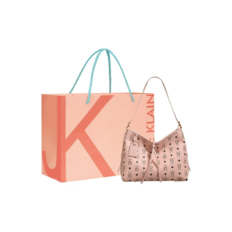 JANE KLAIN Synthetic Leather Shoulder Bag Regular Women's Light Brown/Pink/Black/Ecru-6