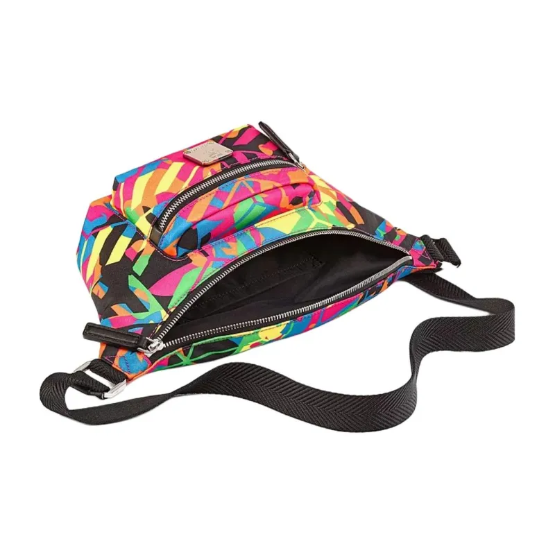 MCM Cubic Series Nylon Sling Bag, Fanny Pack Mini Men's Multicolor-4