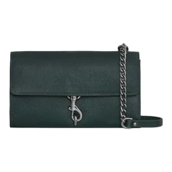 REBECCA MINKOFF Leather Shoulder Bag Crossbody Bag Wallet Women's Dark Green