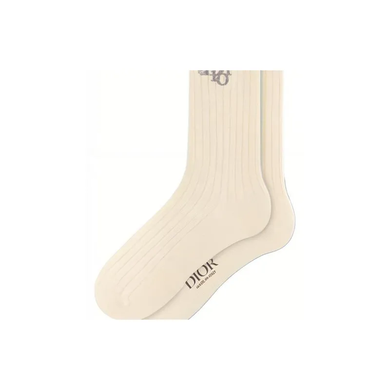 DIOR FW22 Knee High Socks Men's Men's 1 Pack Beige-3