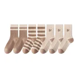 2 Coffee Single Stripe+2 Wide Stripe+3 Milk White M