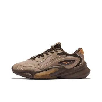 Erke Xiaoguang Cushioning Wear Resistant Low Top Casual Shoes Men's Taupe Dark Rosewood