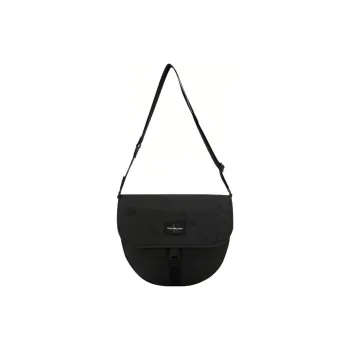CALVIN KLEIN Fabric Saddle Bag Shoulder Bag Crossbody Bag Large Size Men's Black